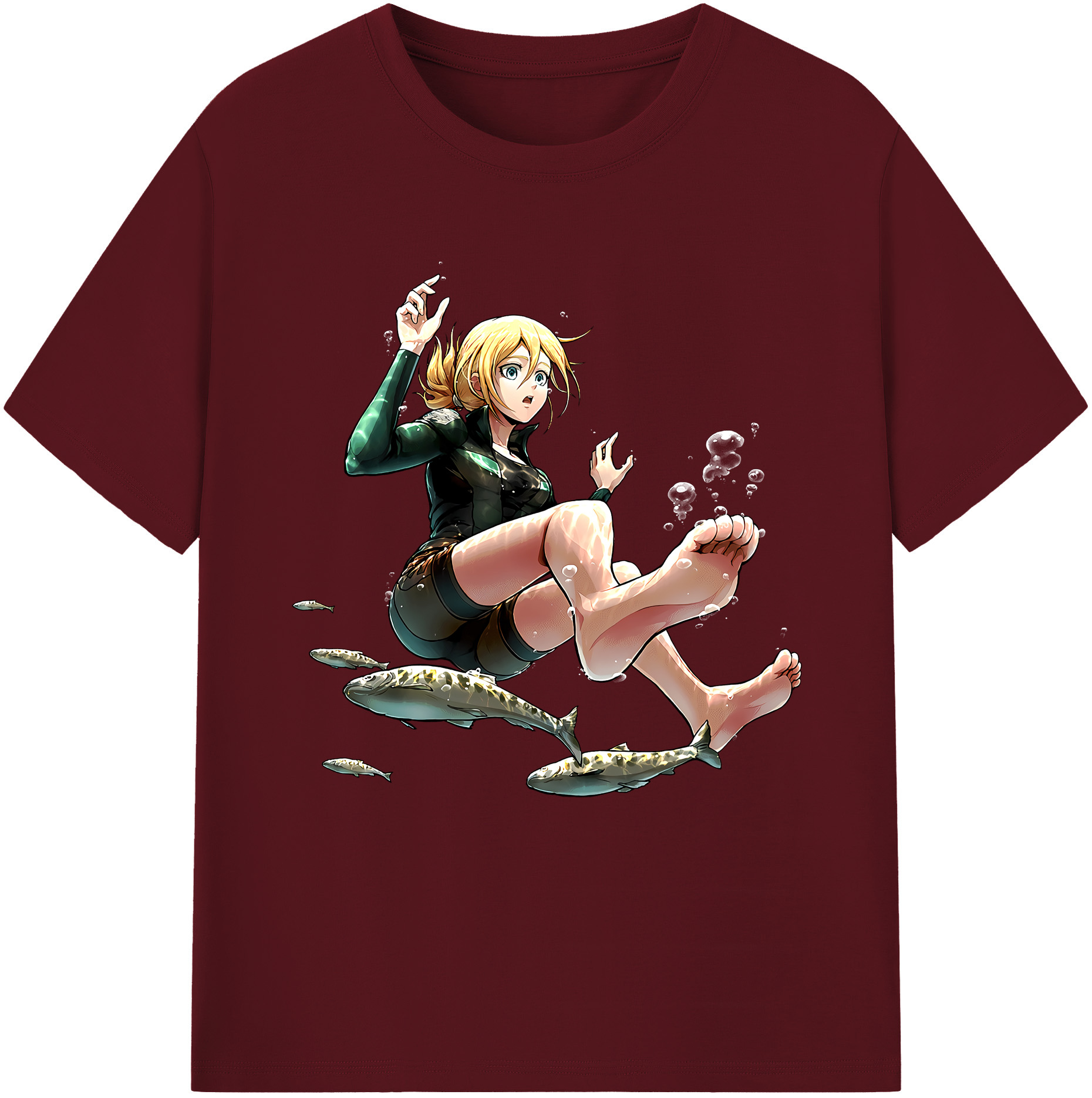 （画像用） 進撃の巨人 クリスタ·レンズ Attack on Titan Christa Lenz 綿100％半袖Tシャツ（フロントプリント）